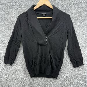 Ann Taylor Womens Sweater Black Size Small Petite Long Sleeve‎ Cashmere Blend